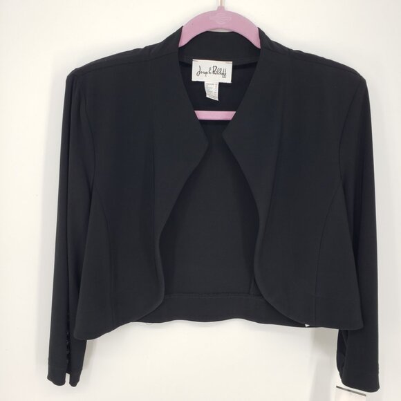 Joseph Ribkoff Cover up Jacket 10 Womens Silky Knit Style 32083 Black - Picture 4 of 12